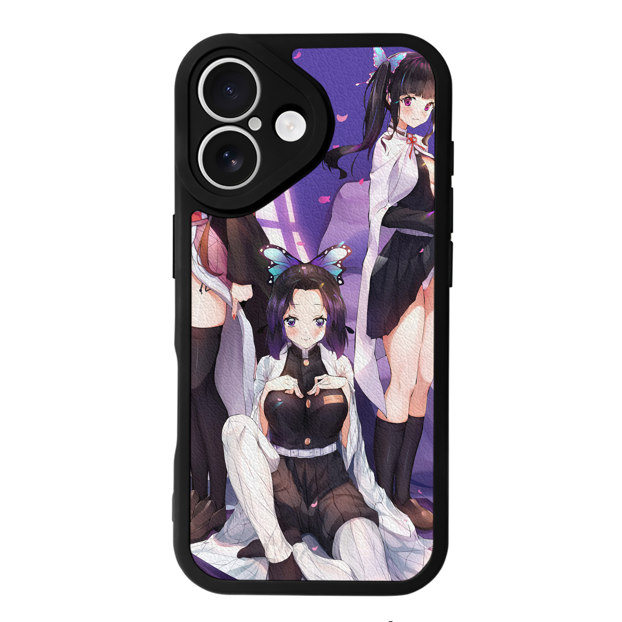 （画像用） 鬼滅の刃（きめつのやいば）竈門 禰󠄀豆子／かまど ねずこ Kamado Nezuko 【iPhone 16シリーズ対応】シリコンスマホケース（レザー調） 材質：シリコン